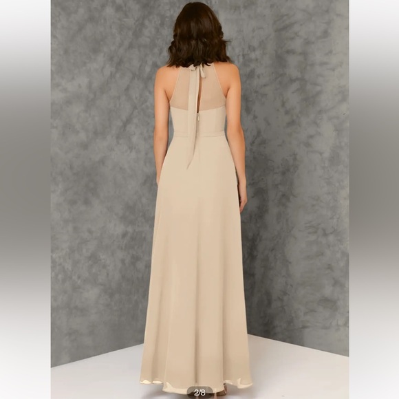 NWT Azazie Amdis Dress- Sand- A16 - Picture 2 of 2